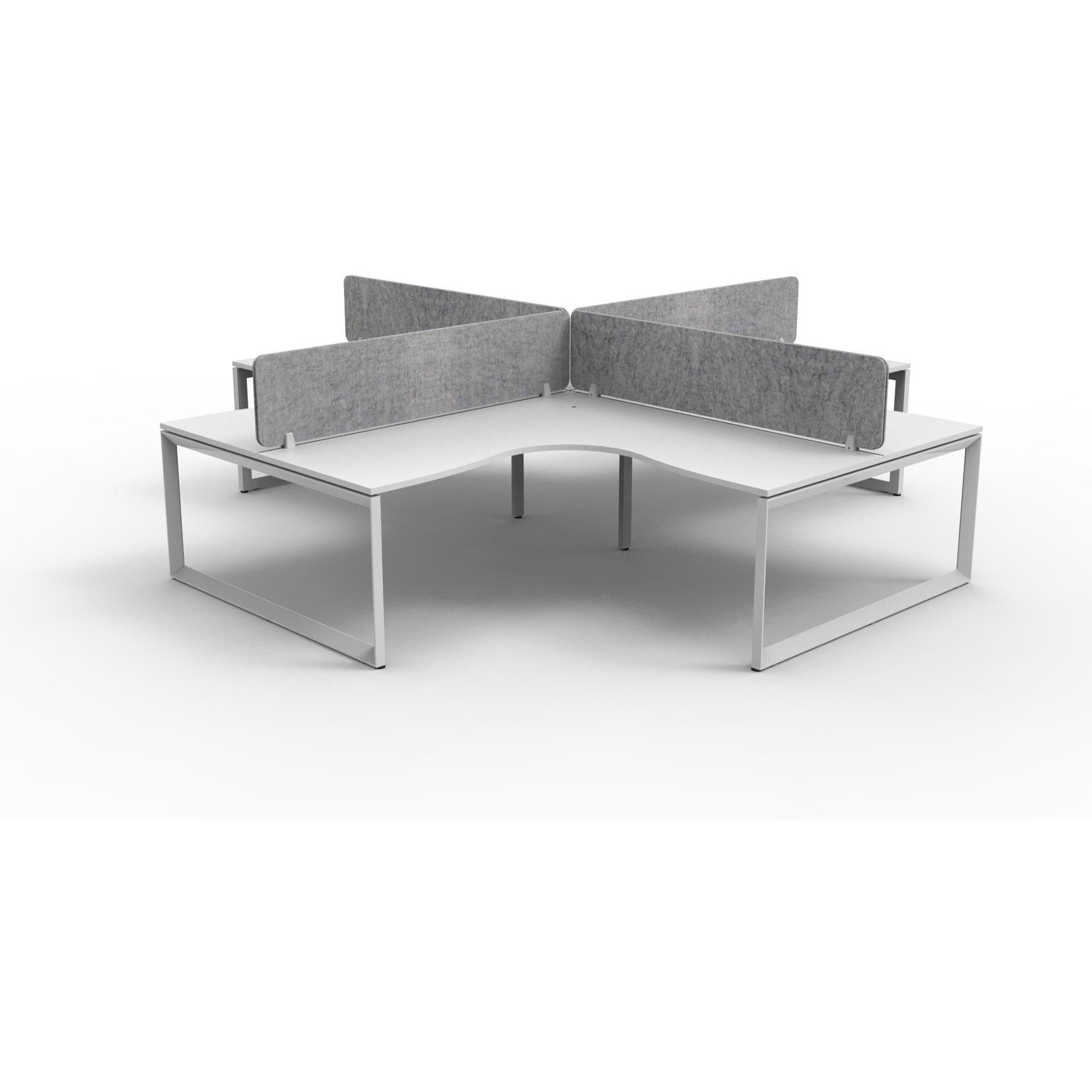 Infinity Loop Leg Corner Workstation - 4 Persons