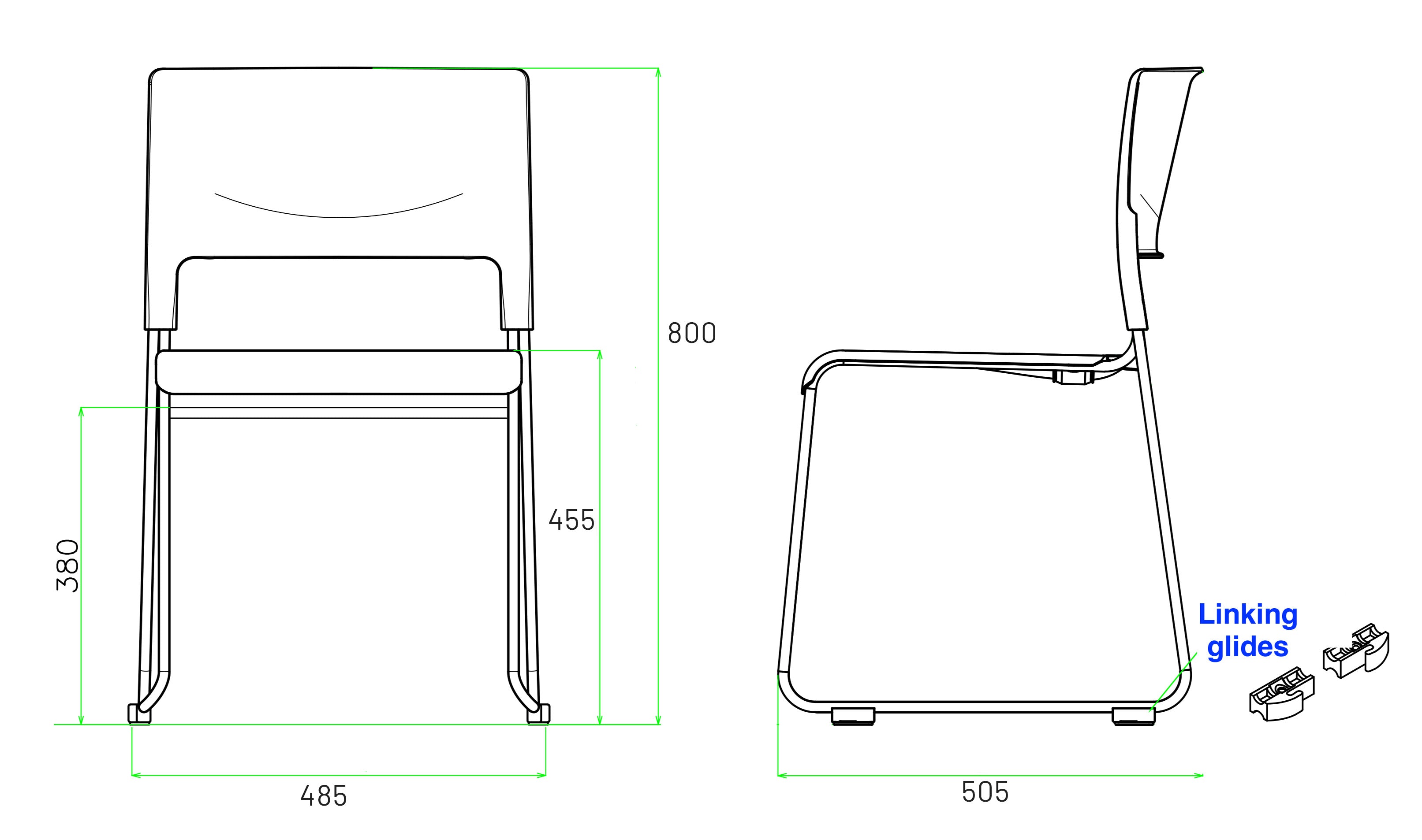 Apollo Sled Base Stacking Chair