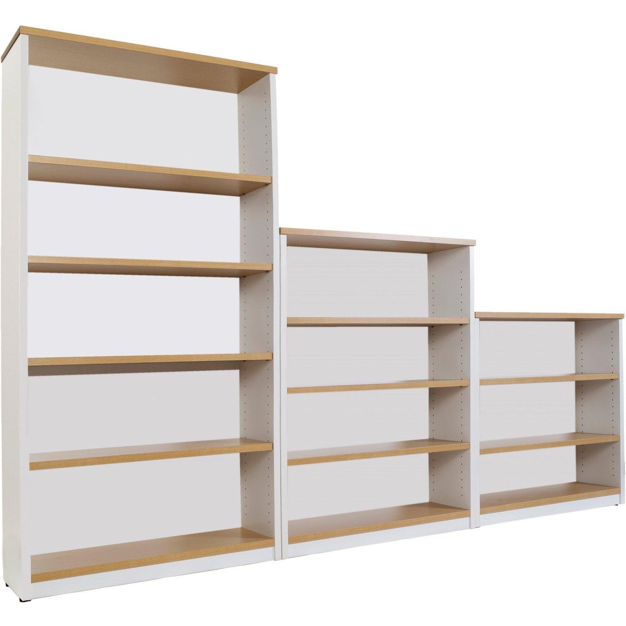 Logan Bookcase - 900mm Height - Oak/White