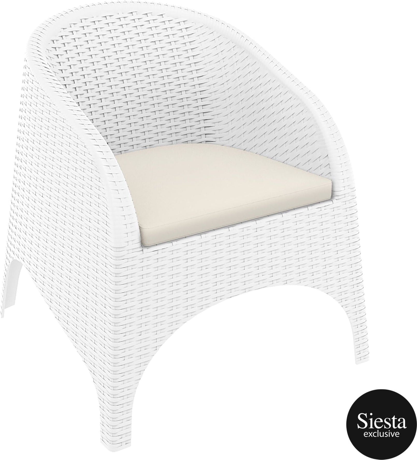 Tahiti 6 Seater Resin Rattan Dining Setting with Aruba Arm Chair