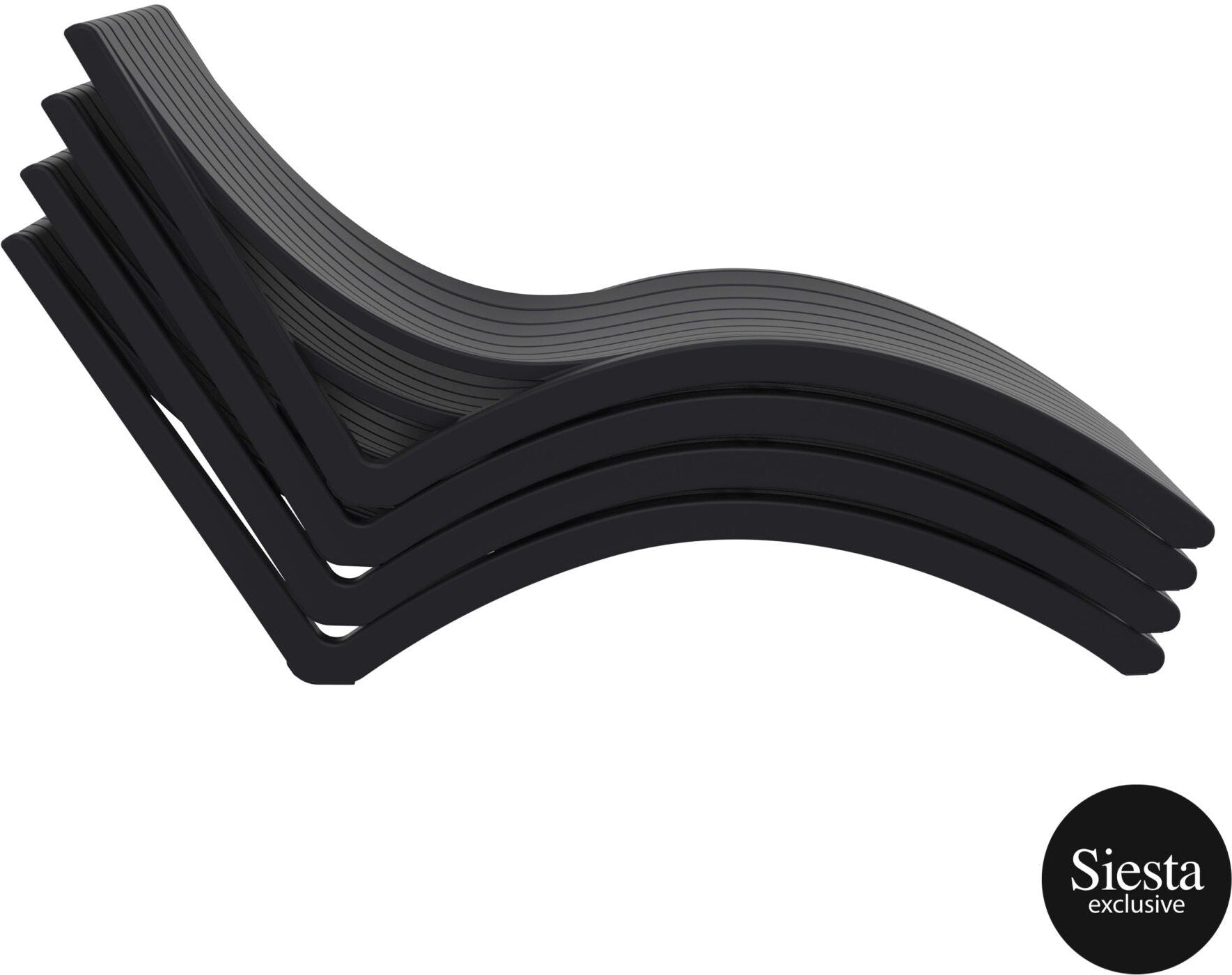 3 Piece Package Slim Sun Lounger and Ocean Side Table